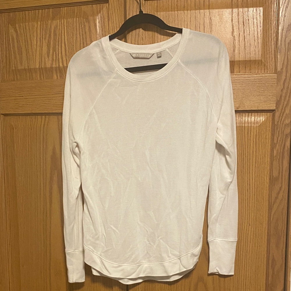 Athleta White Long Sleeve Top